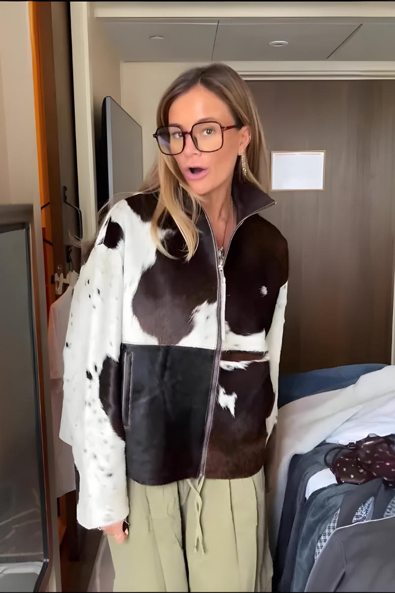 Teresa™ | Stilinga striukė su raštu ir užtrauktuku