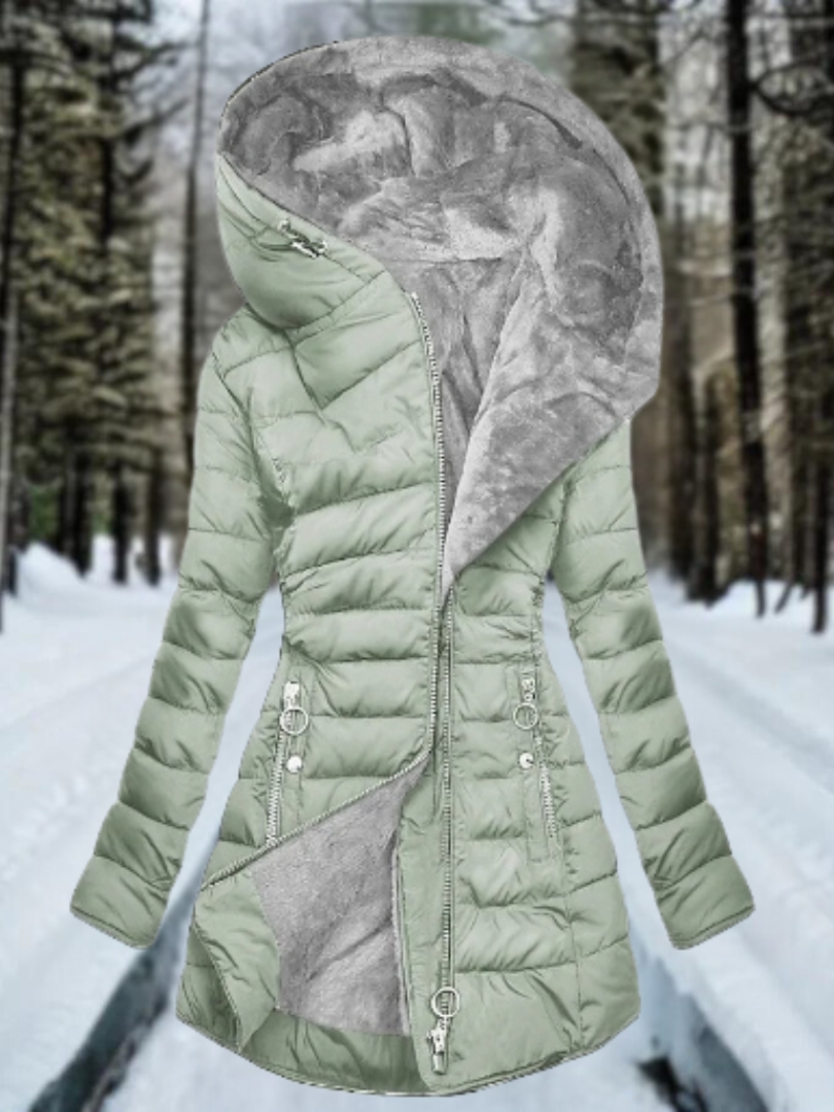 Kornelia | Šiltas, pūkuotas moterų paltas