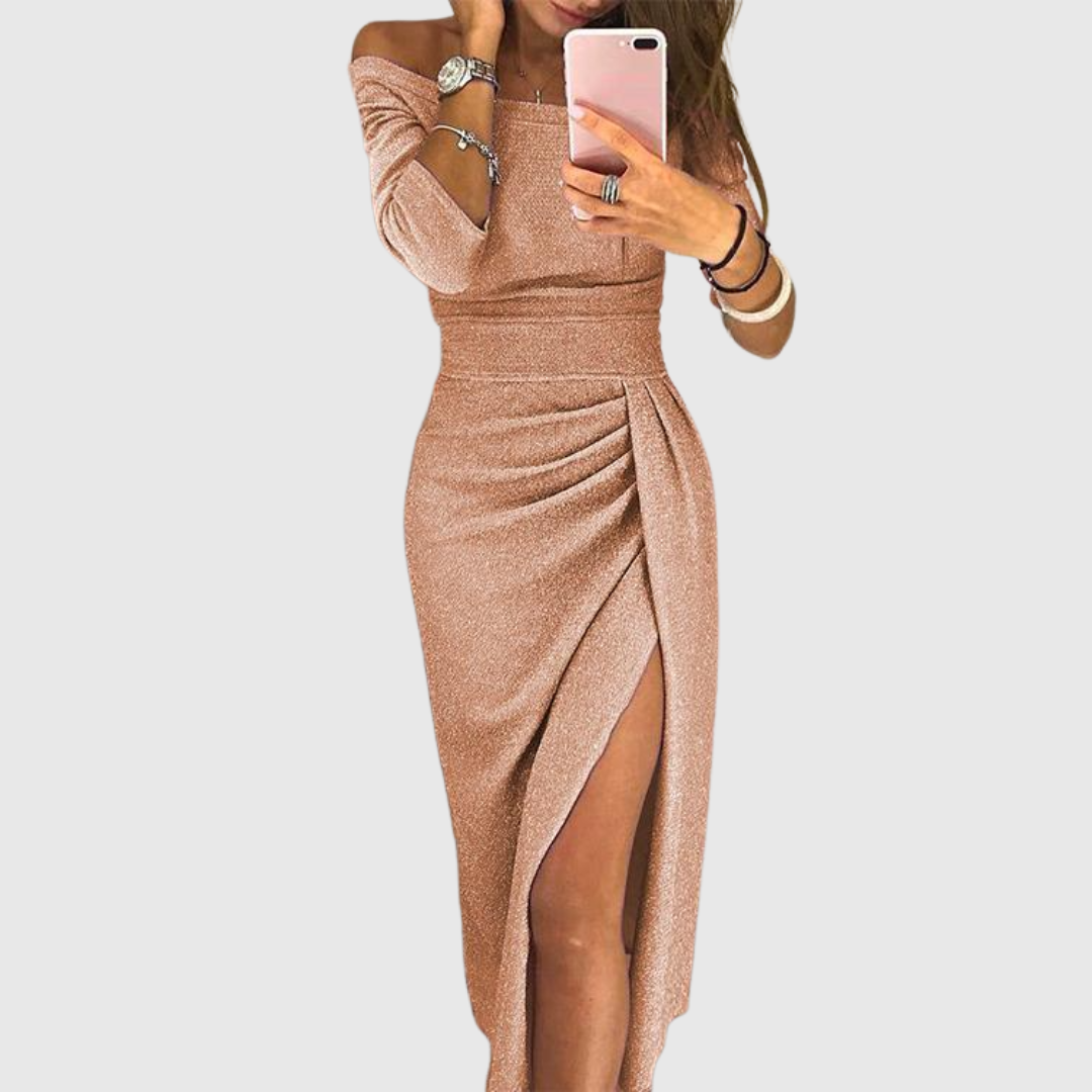 Izabelė | Stilinga halter-maxi suknelė su elegantišku, laisvu kirpimu