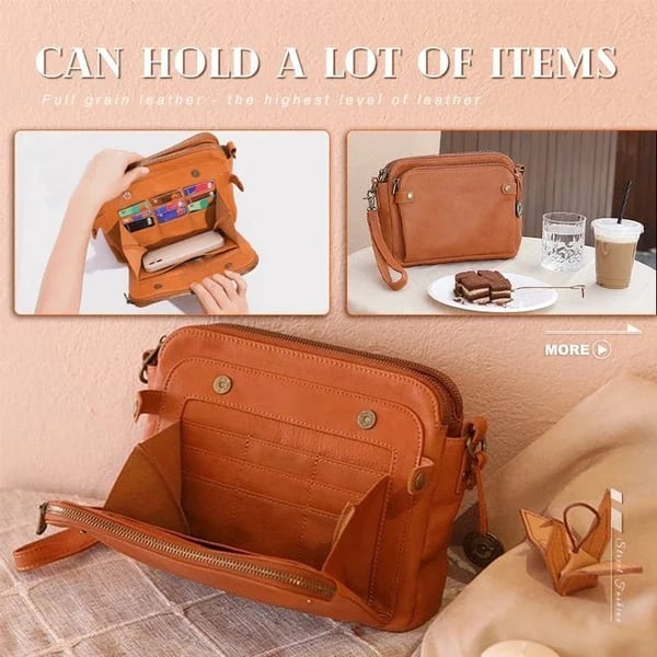 Josefin | Rankų darbo minkštos odos per petį nešama rankinė