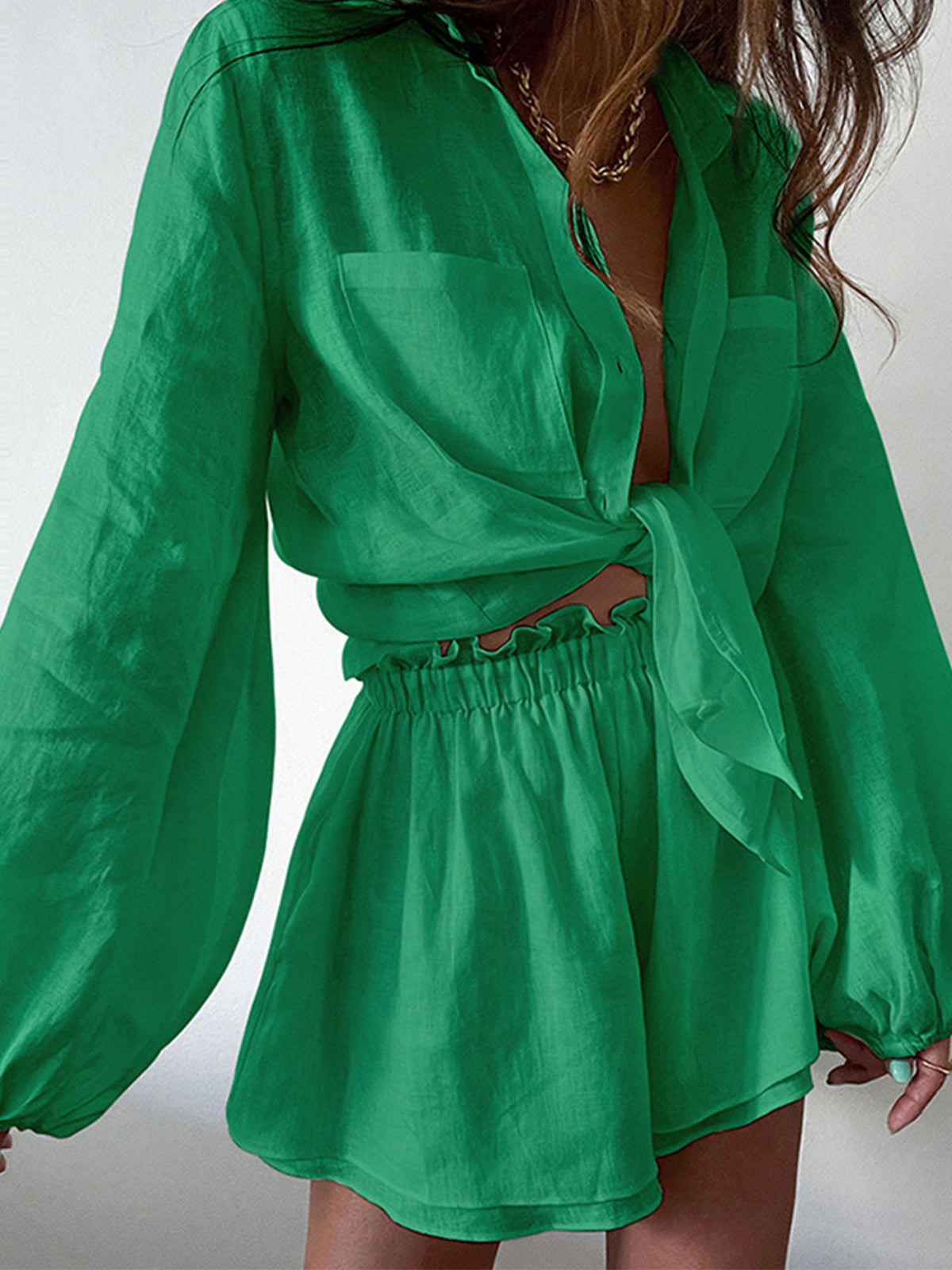 Trumpų kelnių komplektas iš dviejų dalių, dvigubas paminkštinimas