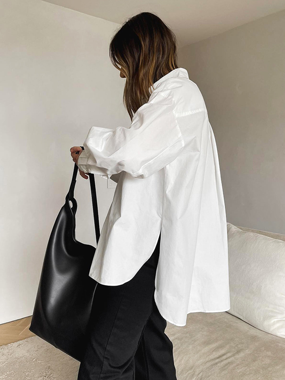 Minimalistinė Marškiniai su Mygtukais