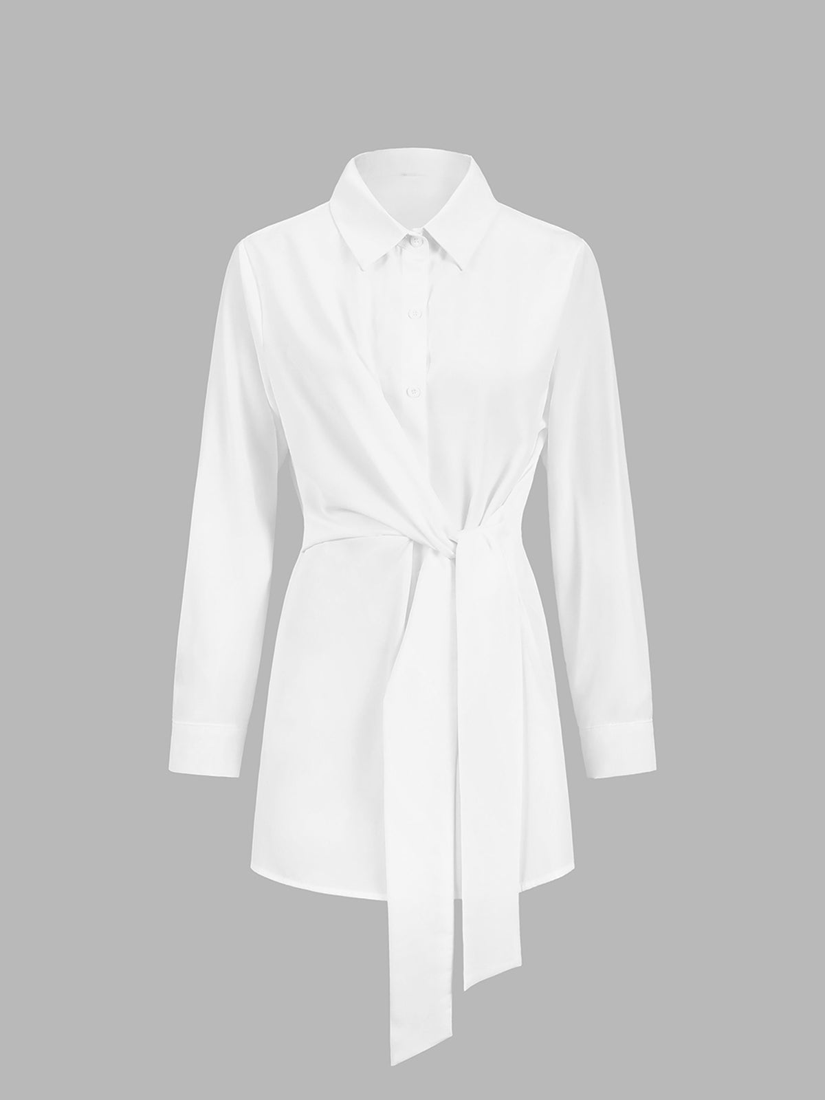 Šilkinė marškinė su apykakle ir raišteliu