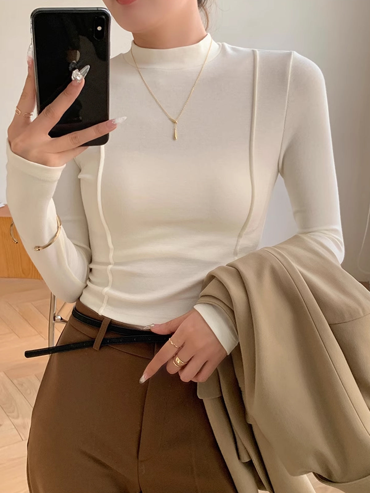 Marškiniai su Piping'u Paprastame Džersyje