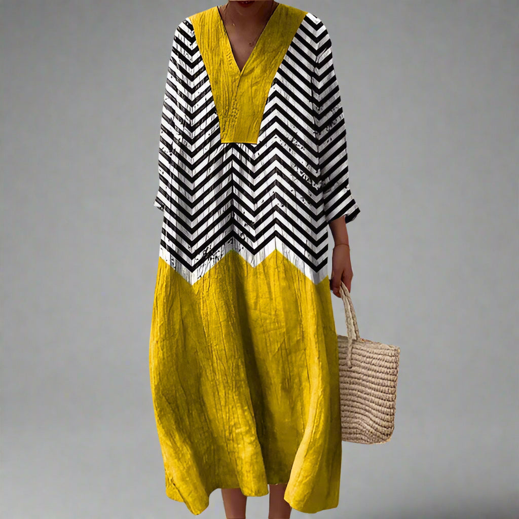 Julia™ | Elegantiška suknelė su geometriniais raštais