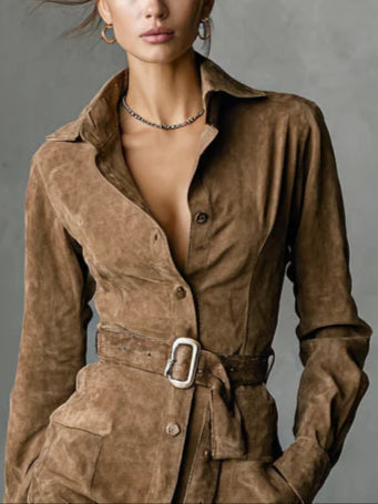 Monika – midi suknelė iš nubuko