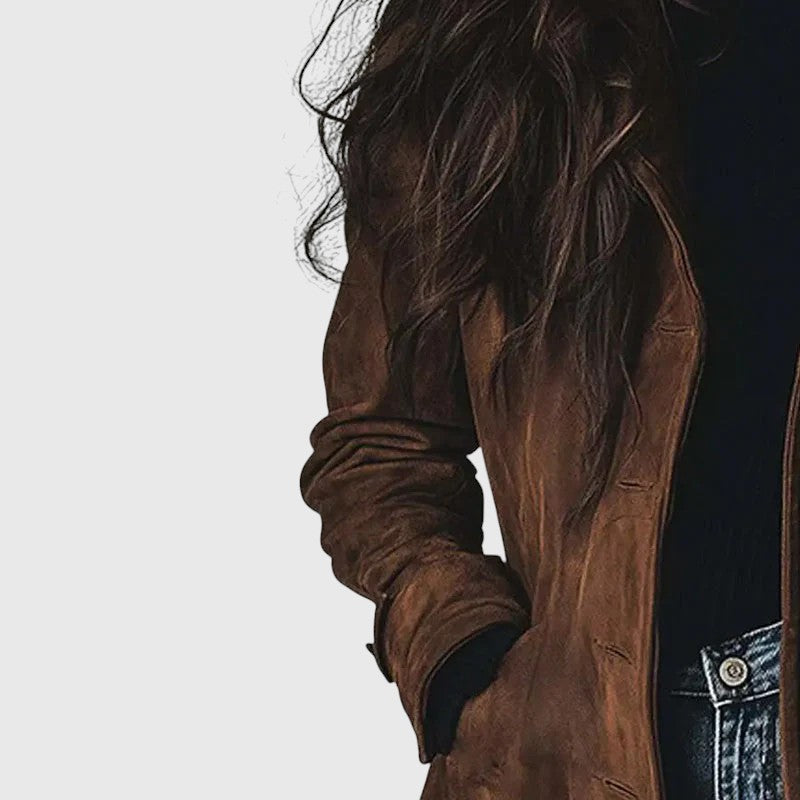 Alma – Bred Suede Frakke