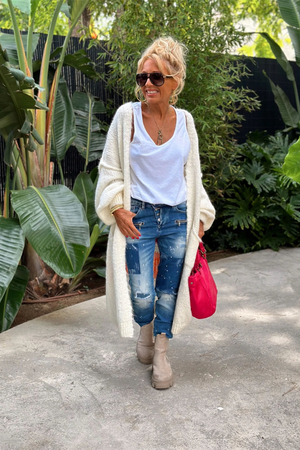 Urokkelig - Per didelis ilgas megztinis kardiganas