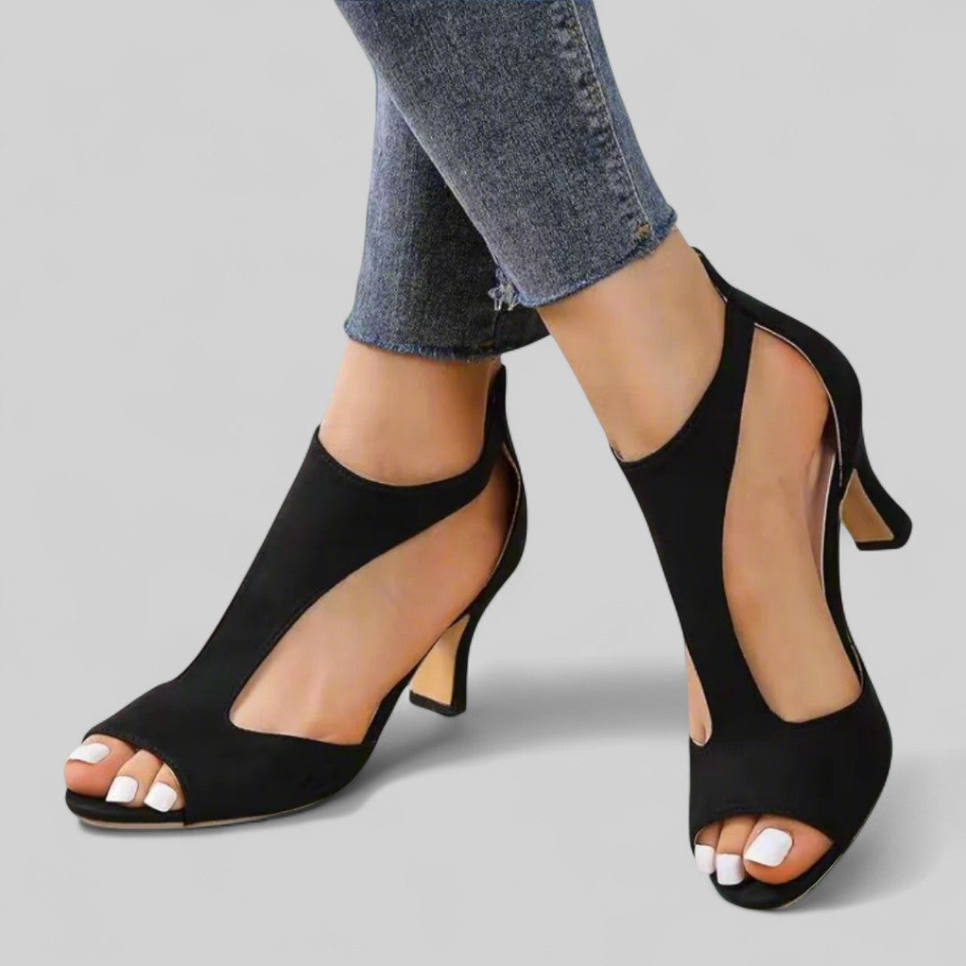 Julia™  | Prabangi aukštakulnių sandalių su užtrauktuku