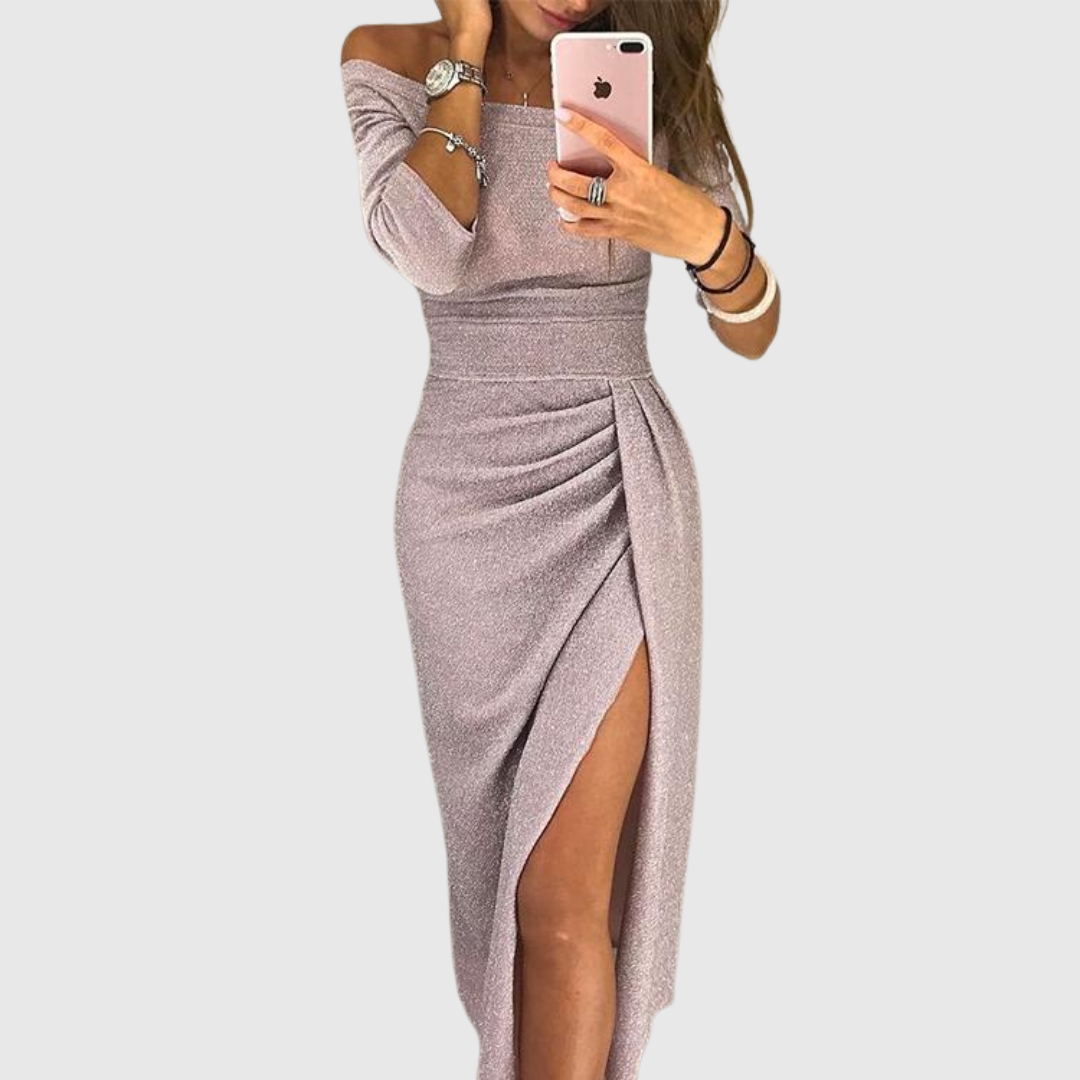 Izabelė | Stilinga halter-maxi suknelė su elegantišku, laisvu kirpimu