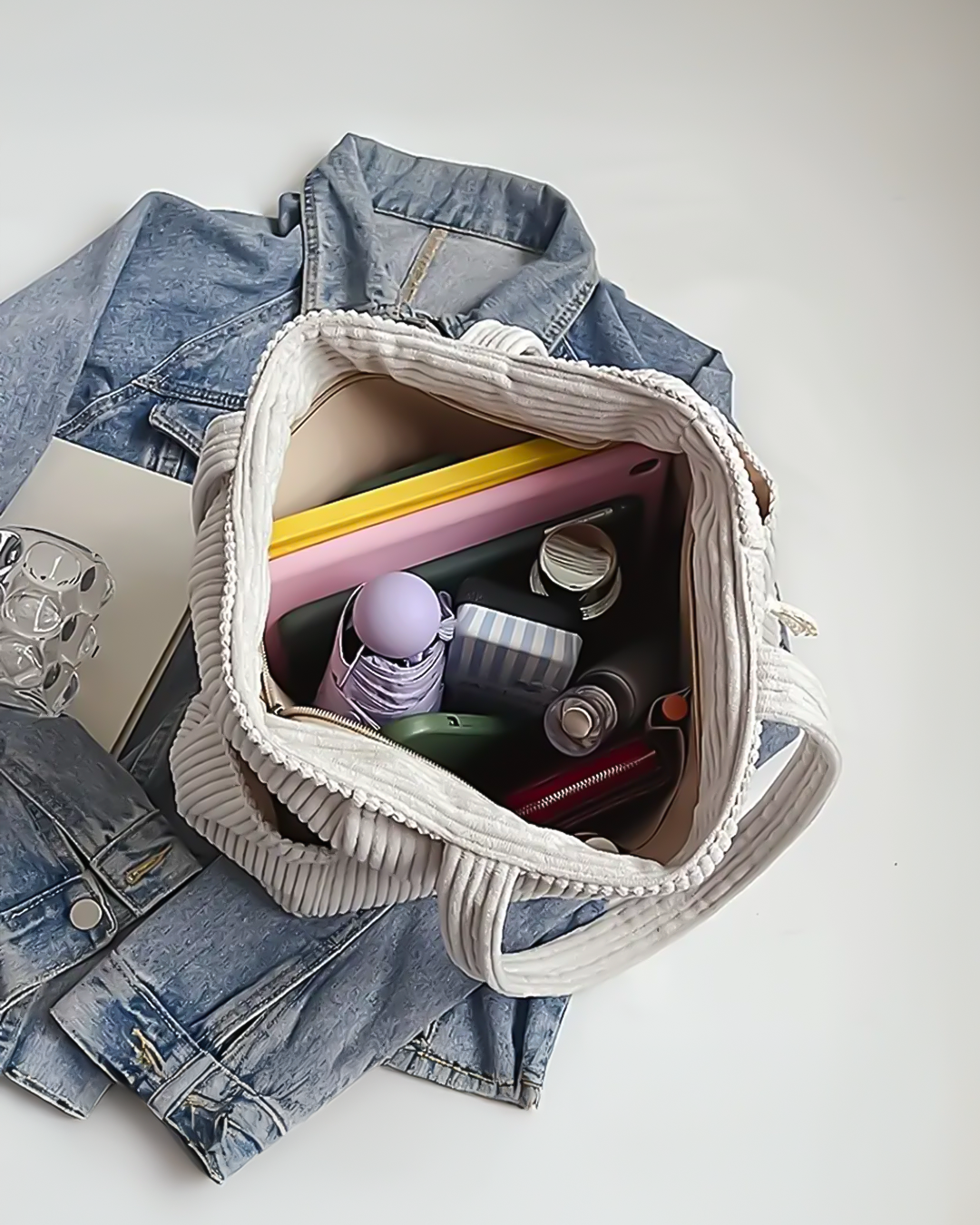 Tilda – Krepšys su Ribojuotu Raštu ir Virvelių Detalėmis