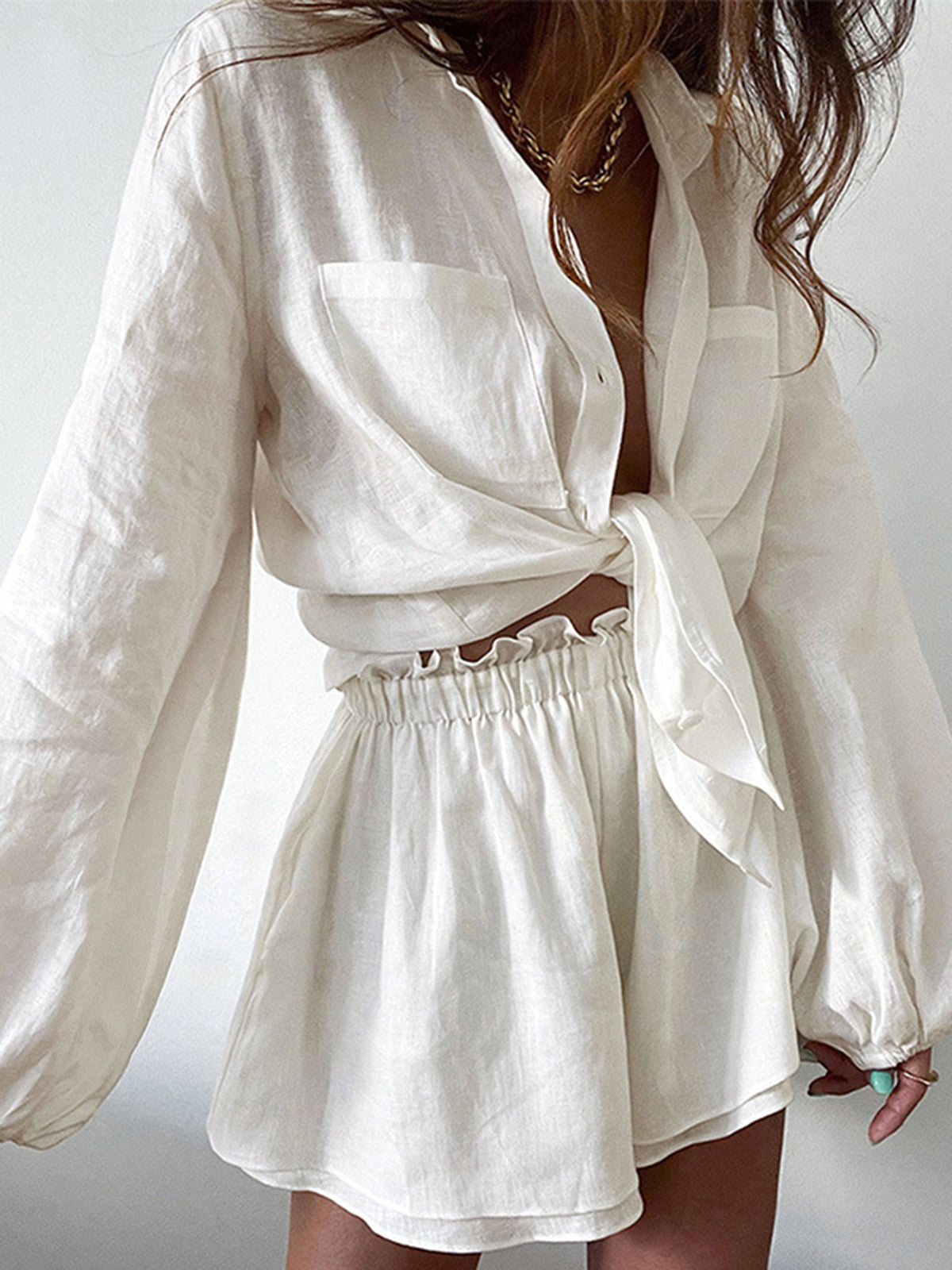 Trumpų kelnių komplektas iš dviejų dalių, dvigubas paminkštinimas