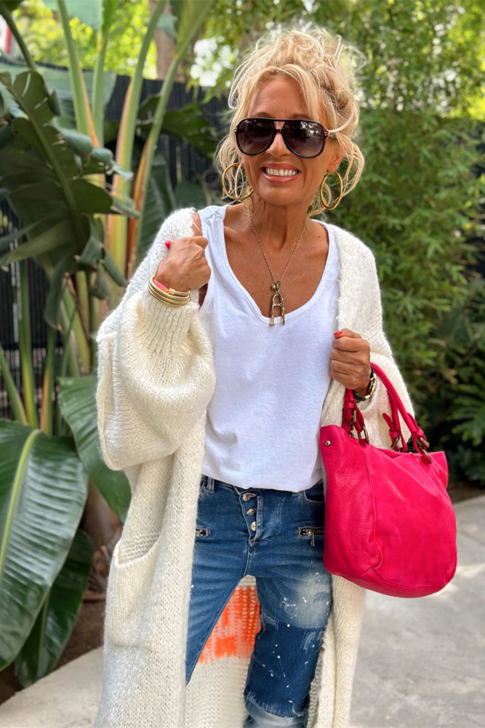 Urokkelig - Per didelis ilgas megztinis kardiganas