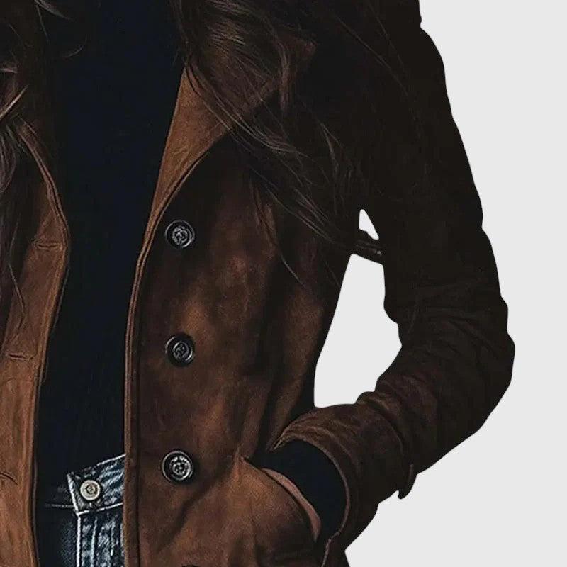 Alma – Bred Suede Frakke